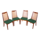 Fabric and Teak Dining Chairs by Leslie Dandy for G-Plan, 1960s, Set of 4