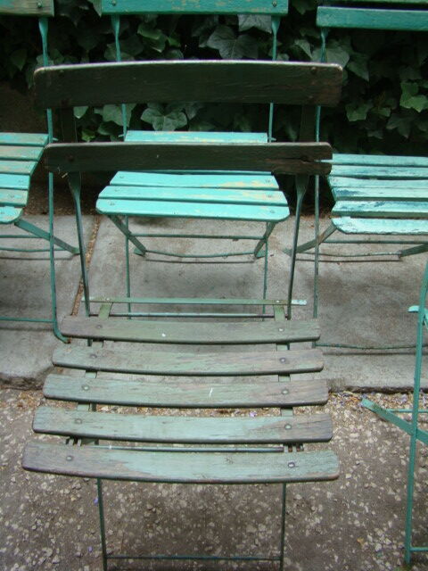 Lot of old garden iron folding chairs