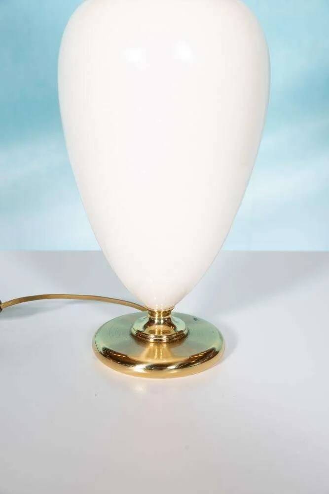 Lampe de chevet bohémienne années 70, vintage en faïence & laiton