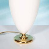 Lampe de chevet bohémienne années 70, vintage en faïence & laiton