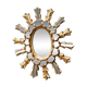 Sun mirror with parecloses, carved wood