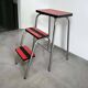 VINTAGE RED FORMICA STEP STOOL / KITCHEN STEP / MINI LADDER