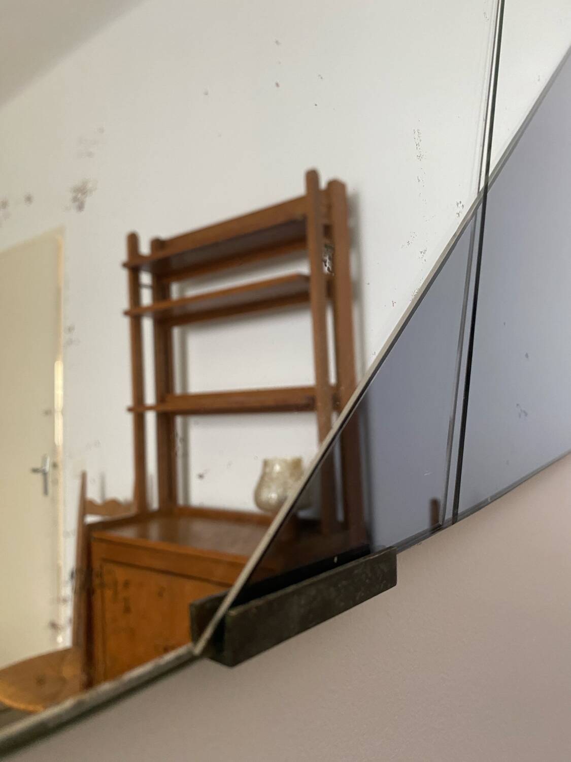 Large two-tone panoramic mirror designed by Marly Frères in Bordeaux CIRCA 1960