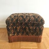 Ottoman footrest in Velvet diamond art deco style