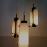 Suspension vintage scandinave en plexiglas et cuivre, probablement danoise