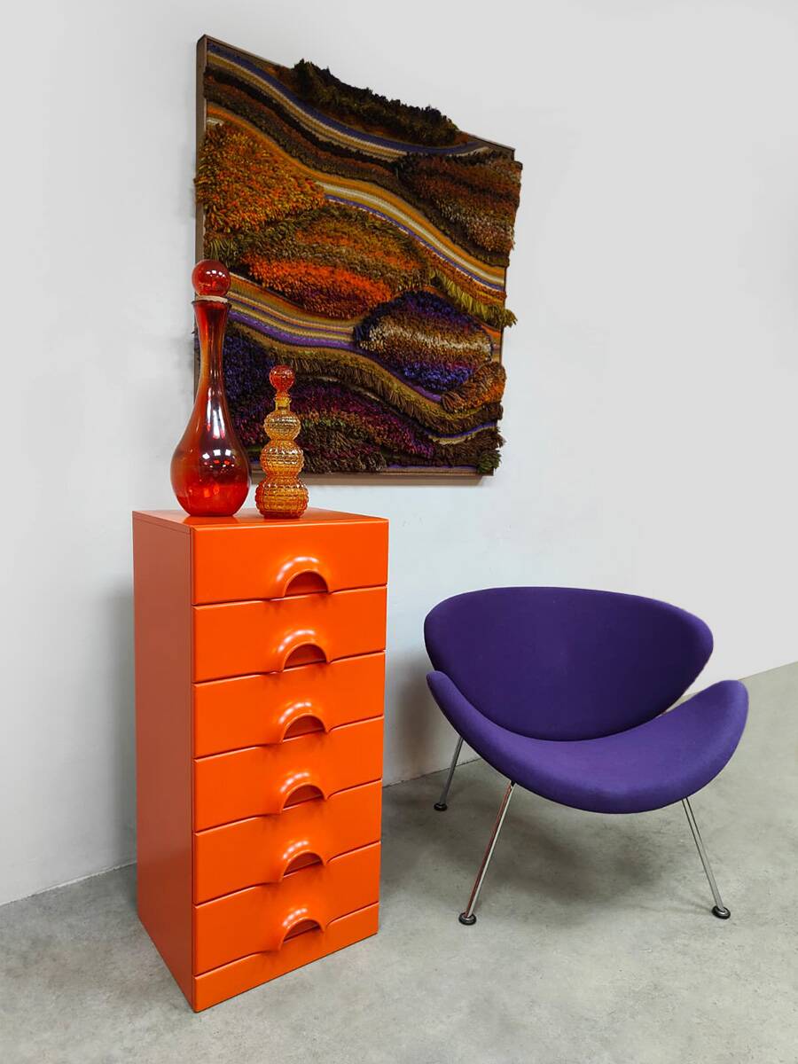 Vintage rare Space Age Quadro chest of drawers Jurgen Lange Schönbuch