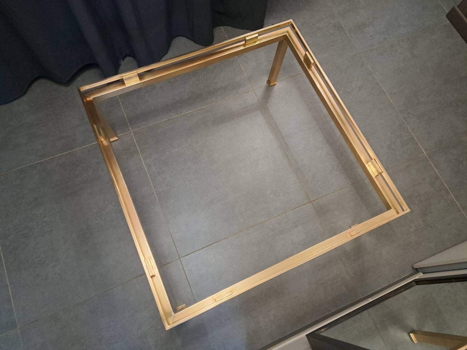 Guy Lefevre brass and glass coffee table