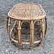 Pair of rattan armchairs and vintage oval table