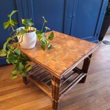 Table basse vintage 70 rotin