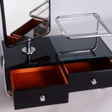 Restored black art deco dressing mirror 1930s, made by vichr a spol