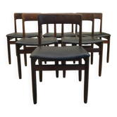 Set of 6 chairs by Nørgaard Møbelfabrik, rosewood and leather, Denmark 1960.