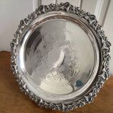 Silver-plated tripod serving dish
