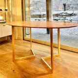 Table ovale en marbre rouge Alicante années 70