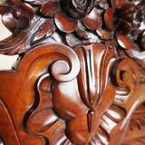 Antique Baroque Wall Mirror in Carved Mahogany