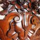 Antique Baroque Wall Mirror in Carved Mahogany