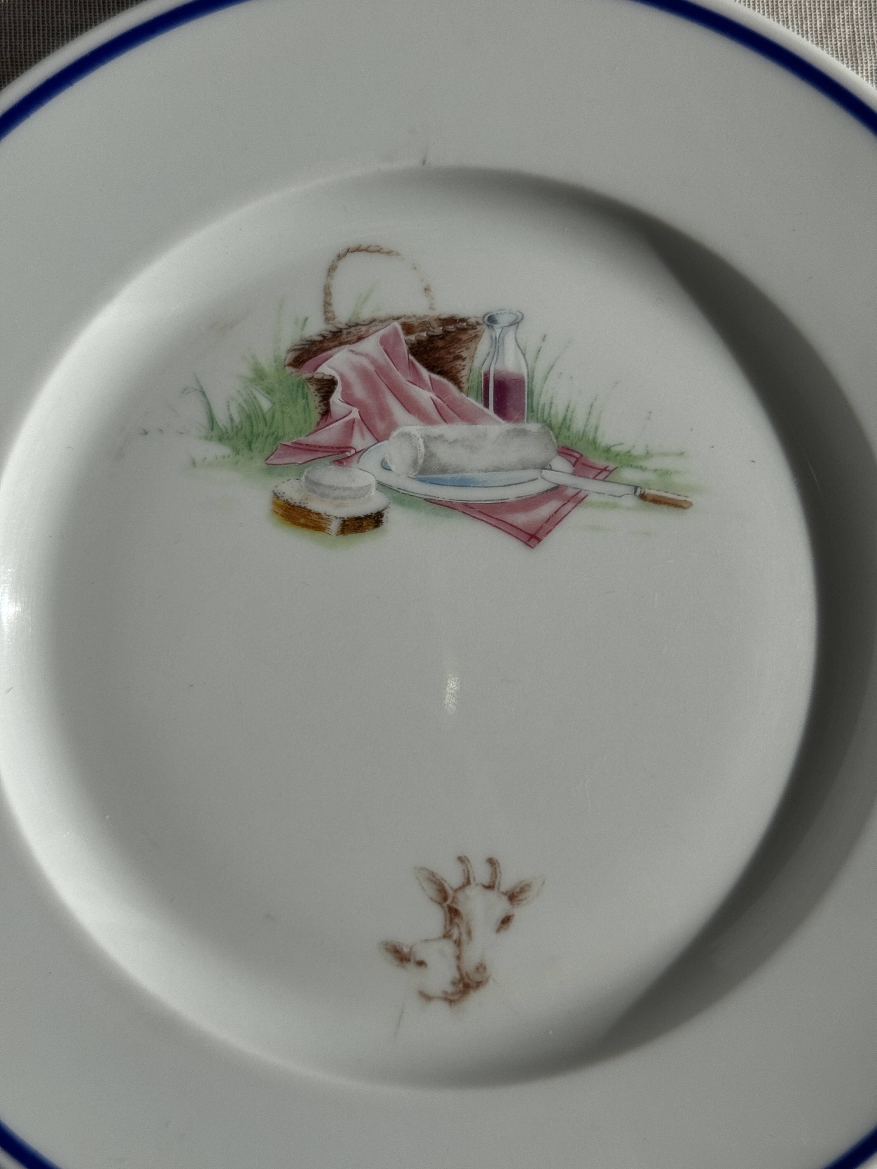 Set of 12 cheese plates France Chavroux 1990s D 21.5