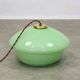 Mid-Century Italian Green Glass and Brass Pendant Lamp