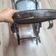 Rocking-chair vintage western wood and brown leather