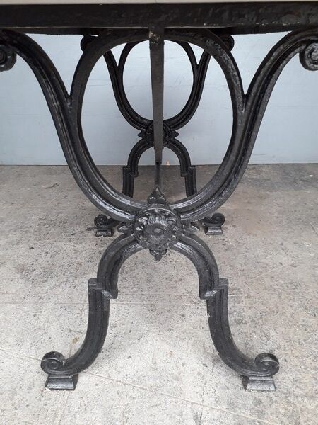 Table bistro period art deco 1930 cast and marble