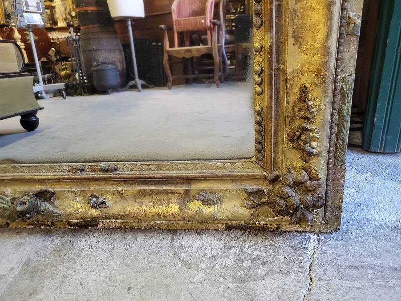 antique large golden mirror from the 19th century