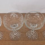 Cut crystal champagne glasses