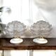Pair of wall sconces in glass flower shape