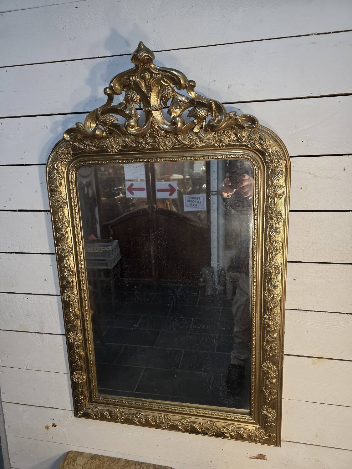 Antique Napoleon III gilded mirror