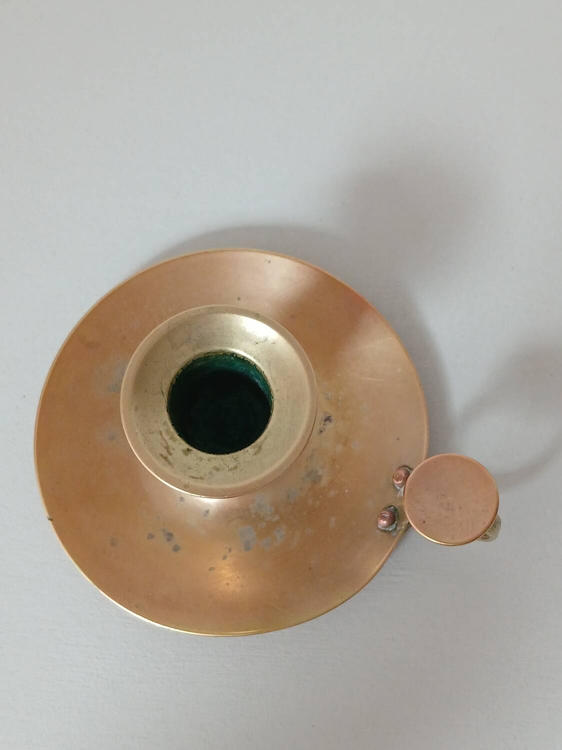 Cellar rat brass candle holder