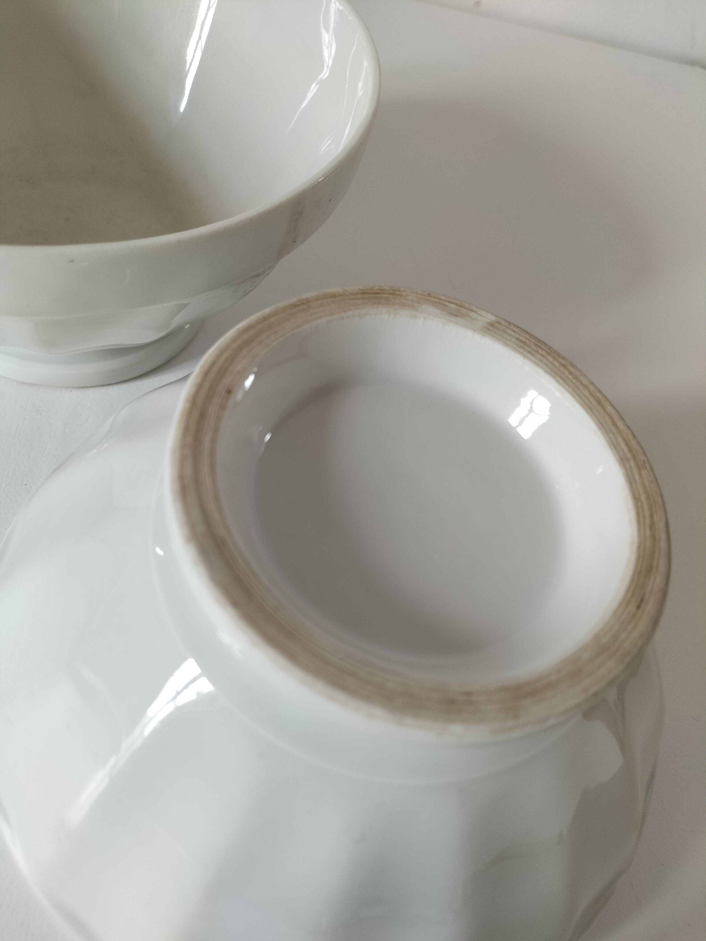 vintage faceted farmhouse duo of bowls