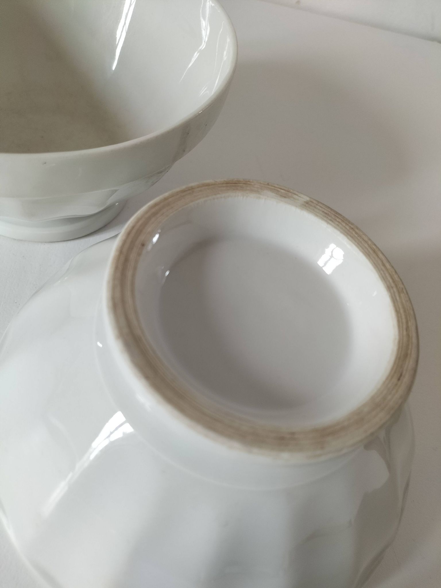 vintage faceted farmhouse duo of bowls