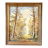 Oil on canvas, glazed wooden frame