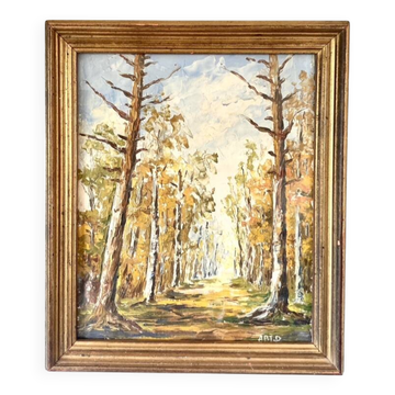 Oil on canvas, glazed wooden frame