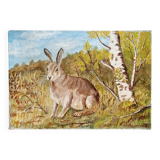 Oil on canvas hare rabbit