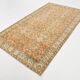 Tapis vintage à motifs floraux orange et noirs