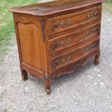 Commode 3 tiroirs noyer et laiton
