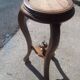 Solid walnut pedestal table with bronze plume, Napoleon III period