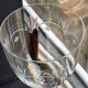 5 Blown, cut and engraved crystal water glasses