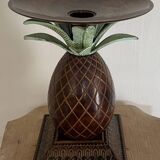 Pair of vintage bronze pineapple candlesticks