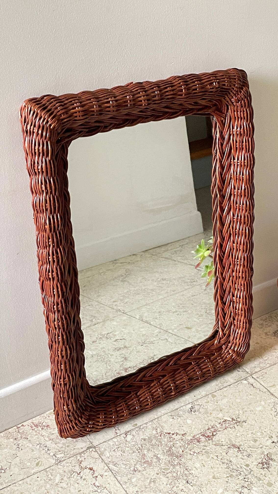 VINTAGE Rattan MIRROR
