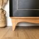 Superb Art Deco sideboard in matte black and raw wood