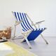 Deck chair - Vintage striped blue and white fabric.