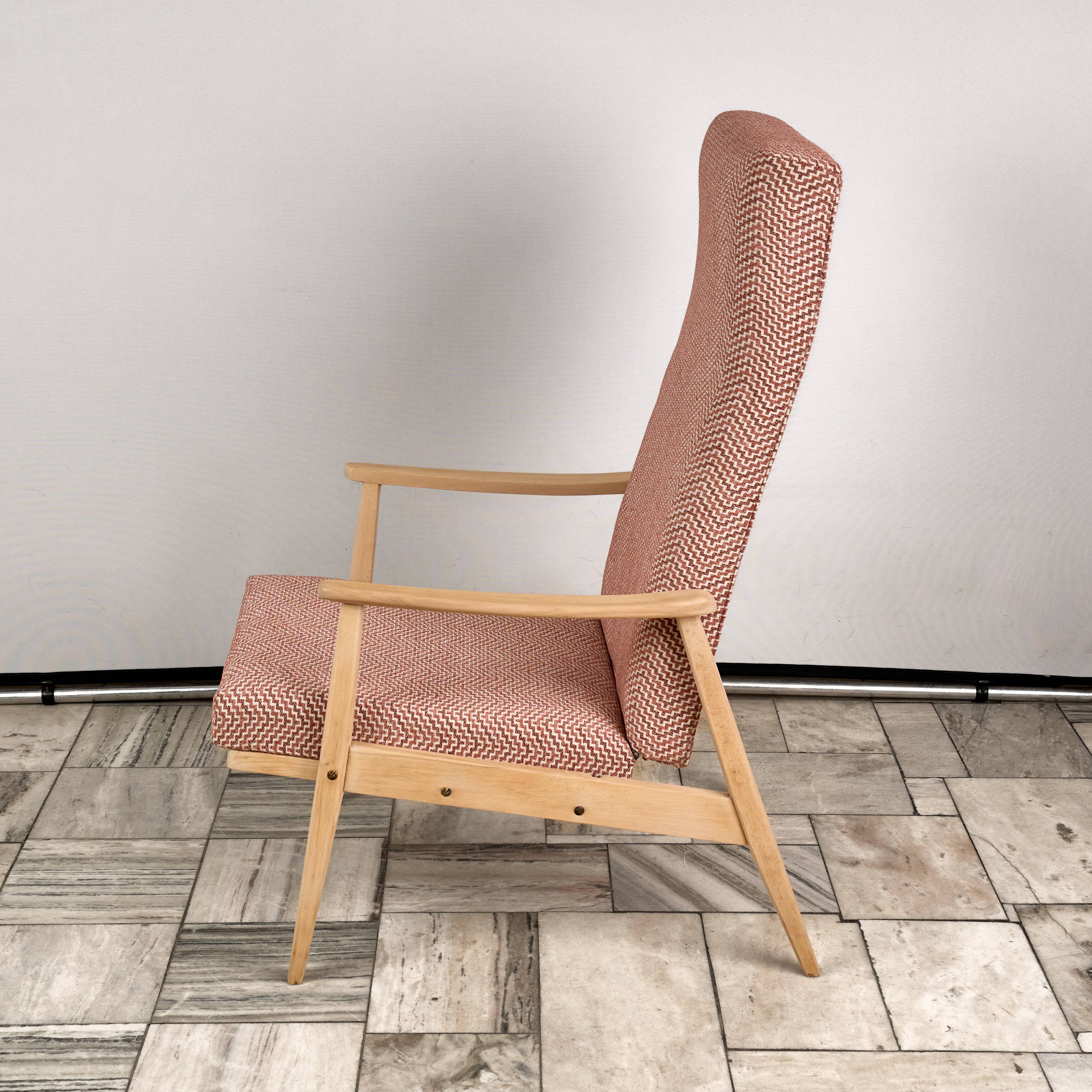 Vintage Recliner Armchair with Ottoman, 1960s, Czechoslovakia