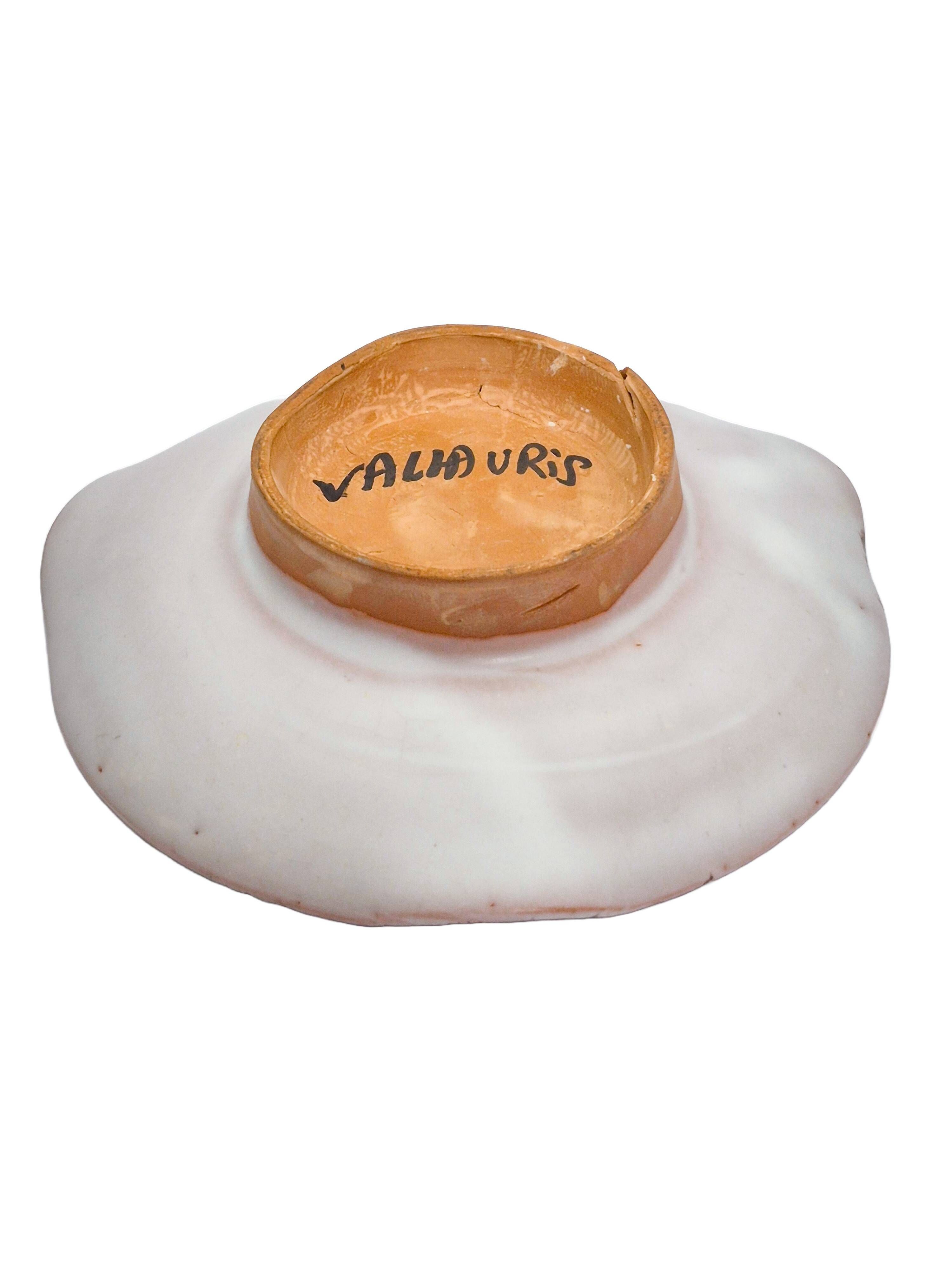 Vintage ceramic catchall dish from Vallauris, 1960s, floral.