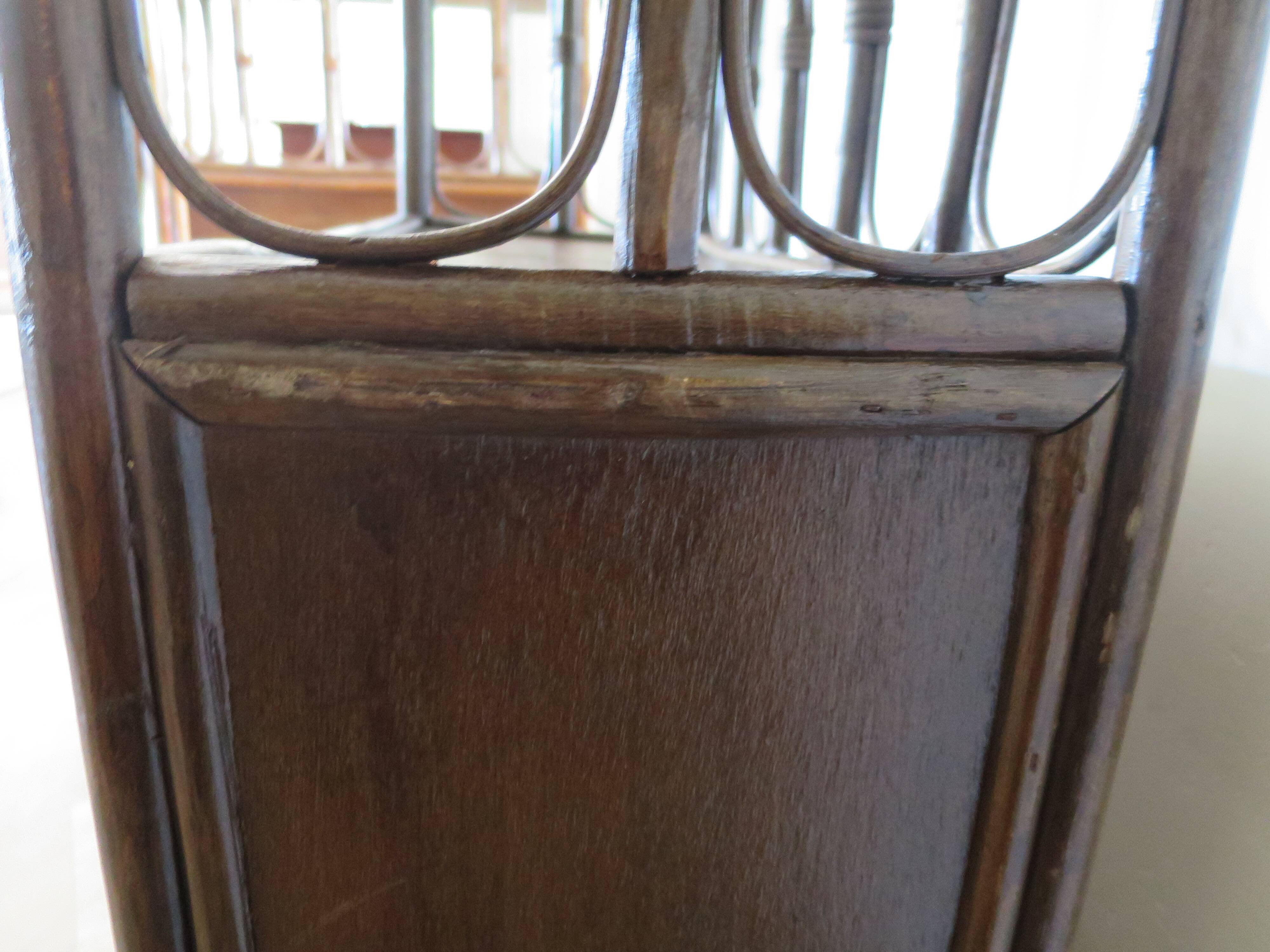 Retro-vintage-Low sideboard-library - cane-wood-rattan-1960s