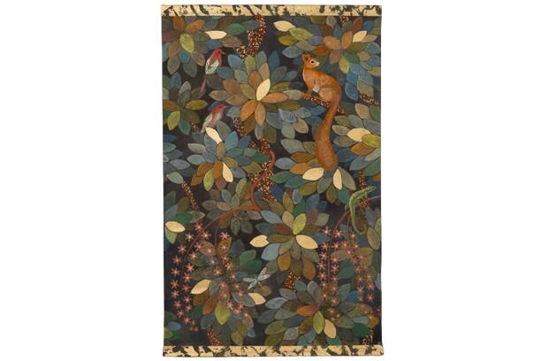 Painted canvas, contemporary decorative panel, "The Lost Paradise"