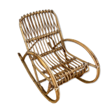 Fauteuil à bascule en rotin pour enfant