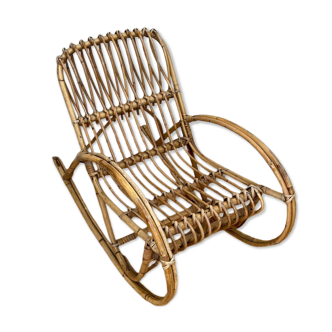 Fauteuil à bascule en rotin pour enfant
