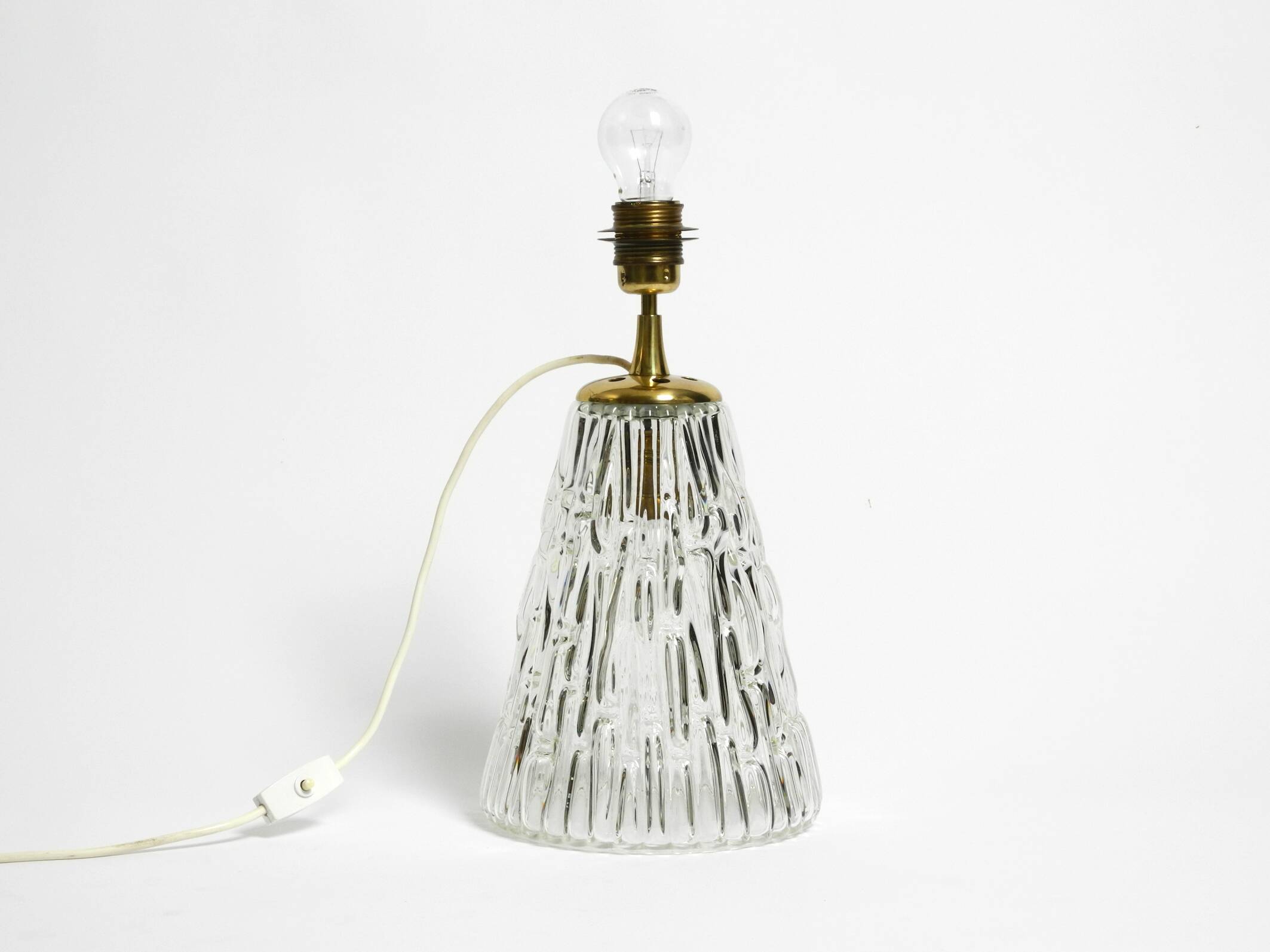 Heavy large Mid Century Modern glass table lamp by Rupert Nikoll Vienna | h