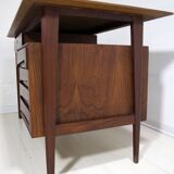 Vittorio Dassi Mid-Century Italian Teakwood Writing Desk and Chair, 1950