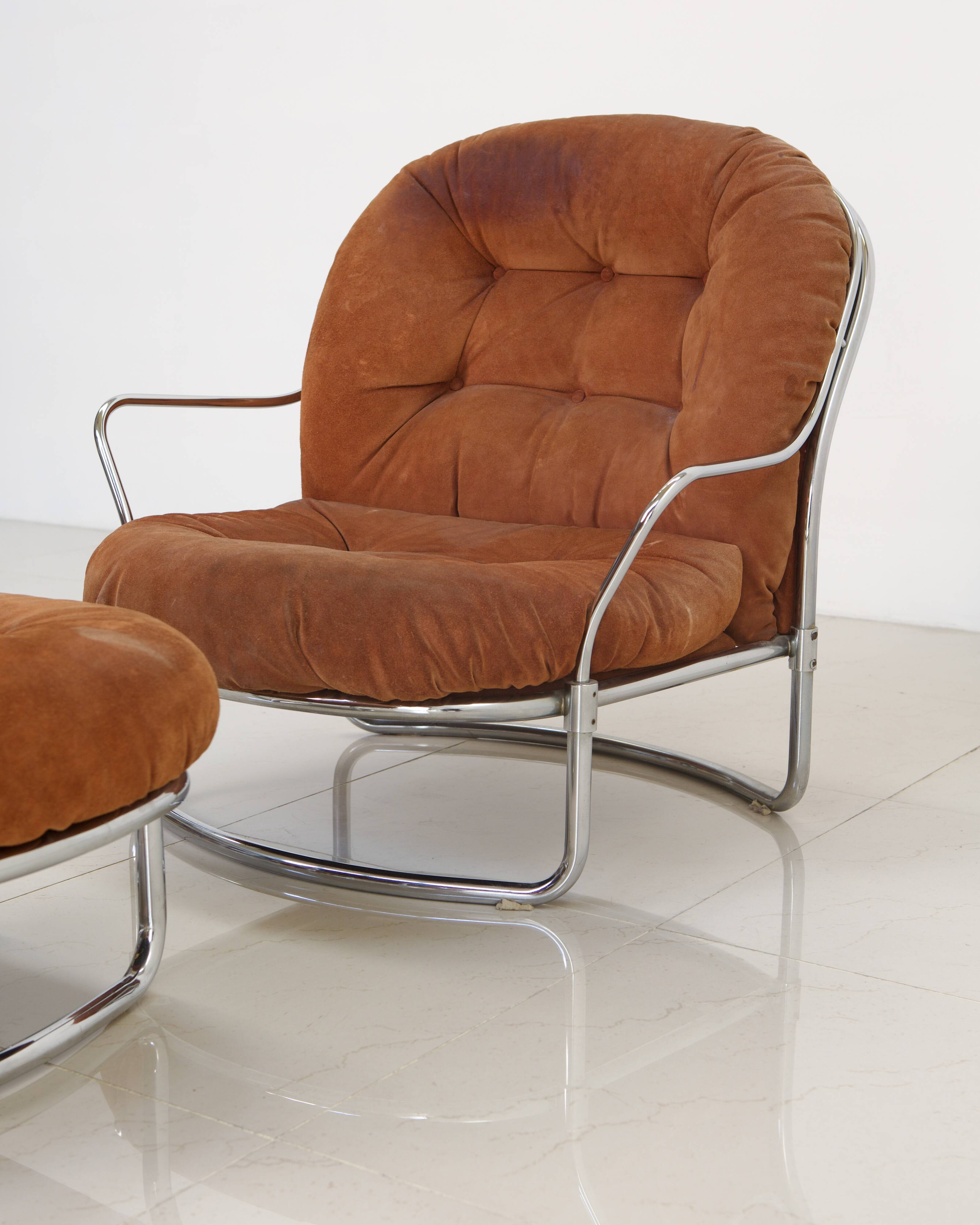 Armchair and ottoman set model 915 by Carlo De Carli for Cinova 70's
